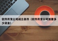 软件开发公司成立条件（软件开发公司需要多少资金）