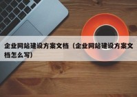 企业网站建设方案文档（企业网站建设方案文档怎么写）