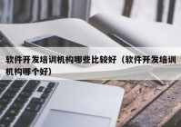 软件开发培训机构哪些比较好（软件开发培训机构哪个好）