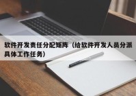 软件开发责任分配矩阵（给软件开发人员分派具体工作任务）