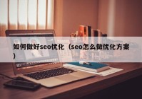 如何做好seo优化（seo怎么做优化方案）