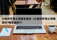 小程序开发公司排名情况（小程序开发公司哪家好?哪家最好?）