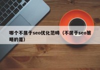 哪个不属于seo优化范畴（不属于seo策略的是）